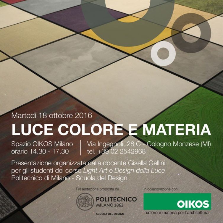 Light Art e Design della Luce | Lezione 18 ottobre 2016 | OIKOS