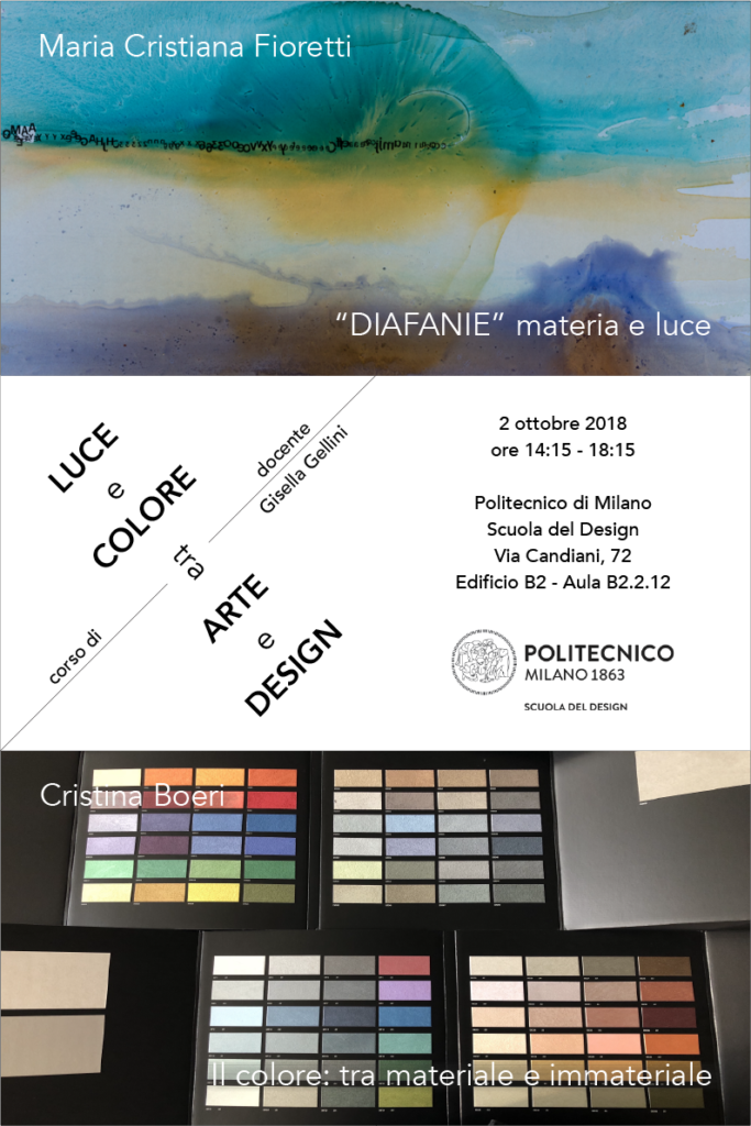 Luce e Colore tra Arte e Design | Lezione 2 ottobre 2018 | Maria Cristiana Fioretti, Cristina Boeri