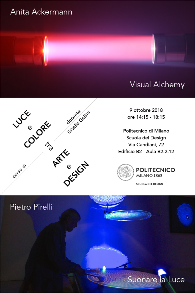 Luce e Colore tra Arte e Design | Lezione 9 ottobre 2018 | Anita Ackermann, Pietro Pirelli